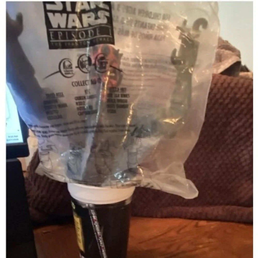 Star Wars Episode I Taco Bell Promo Lot: Cup w/ Toy Bag & Tokens (1999)
